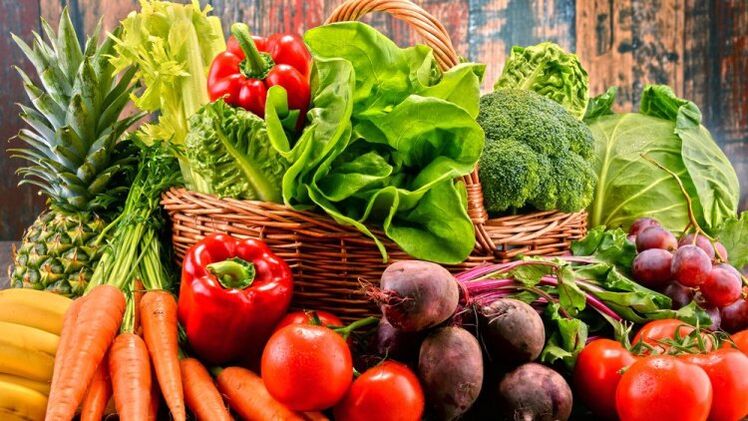 rau và trái cây để giảm cân